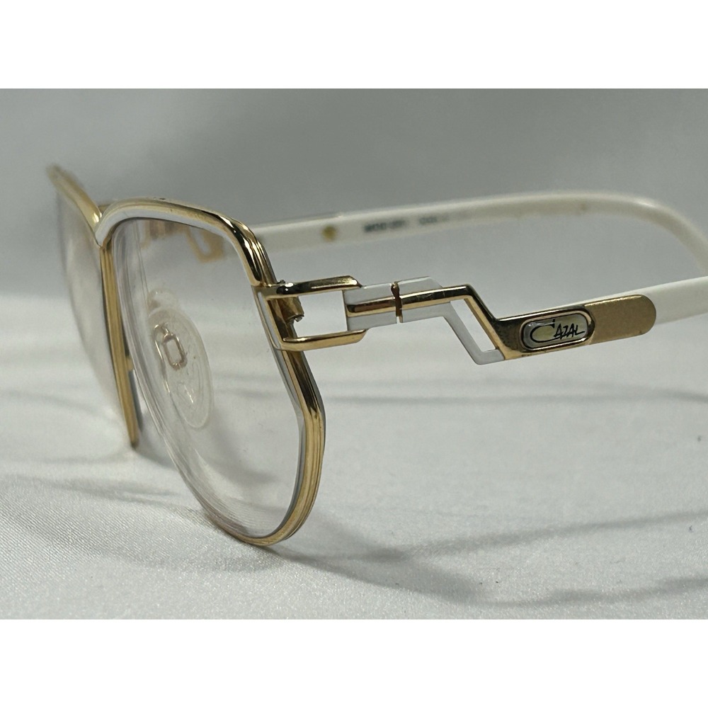 Vintage Cazal MOD 231 COL 97 W. Germany Eyeglasses Gold White Aviator Frame